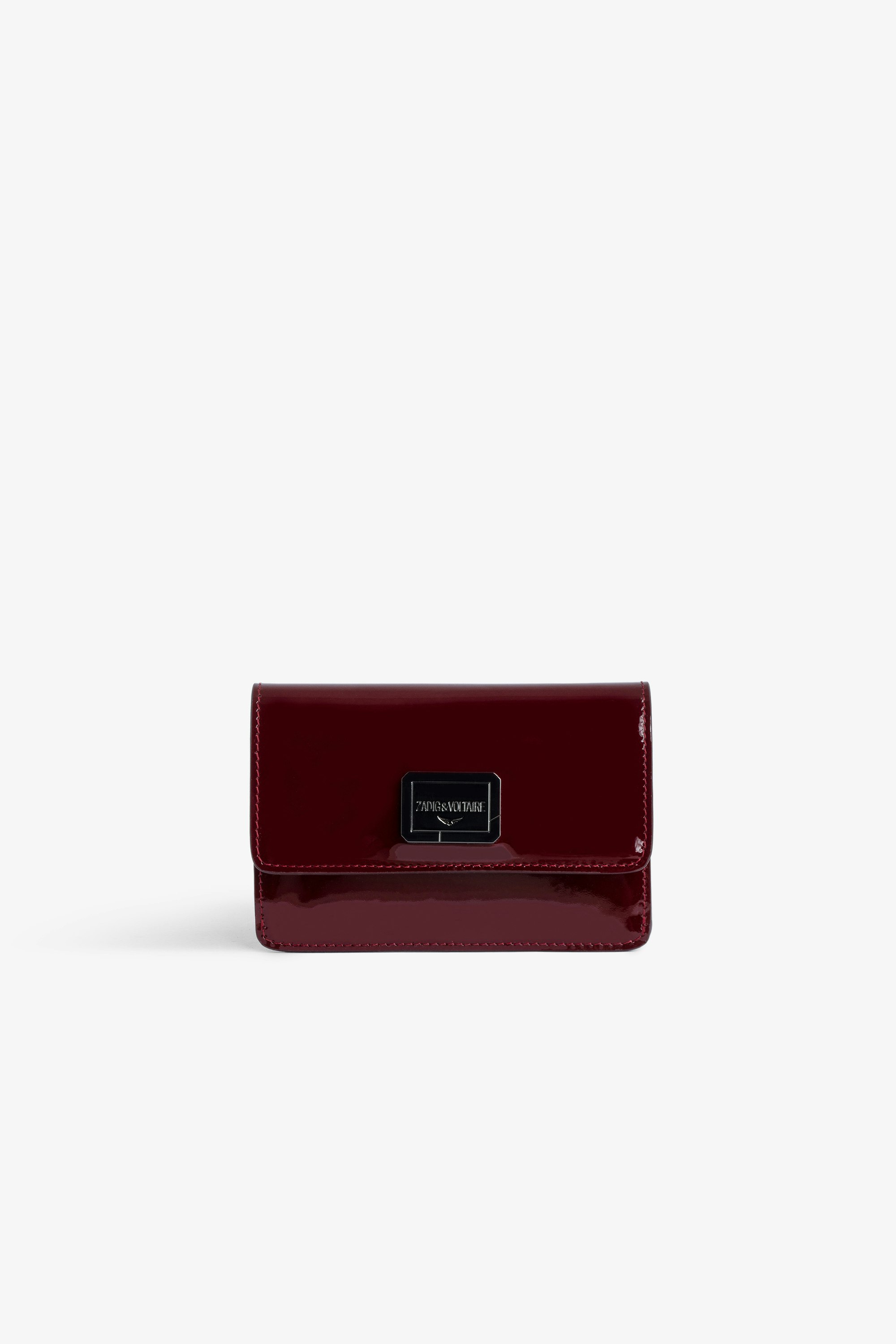 Le Cecilia Wallet Women's burgundy patent leather wallet with flap 