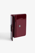 Le Cecilia Wallet - Women's burgundy patent leather wallet with flap