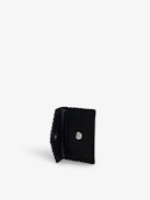 Secret Lucky Charm Key Ring - Black grained leather clutch