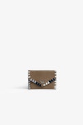 Secret Lucky Charm Key Ring - Taupe grained leather clutch