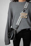 Secret Lucky Charm Key Ring - Taupe grained leather clutch