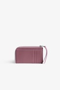 Kartenetui ZV Initiale Le Medium - Damen-Kartenetui aus geflochtenem Leder in Rosa mit ZV-Schließe