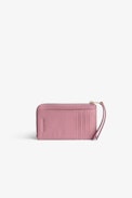 ZV Card Case - Women's card case in pink leather with island motif
