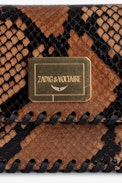 Le Cecilia Wallet - Women’s wallet in python-effect leather wallet with a ZV gold-tone clasp and braided edges