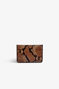 Le Cecilia Wallet - Women’s wallet in python-effect leather wallet with a ZV gold-tone clasp and braided edges