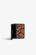 Le Cecilia Wallet - Women’s wallet in python-effect leather wallet with a ZV gold-tone clasp and braided edges