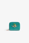 Mini ZV Wallet - Women’s wallet in blue leather with a surfing charm