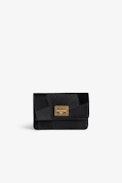 Le Cecilia Savage Wallet - Women's wallet in black leather patchwork with a gold-tone ZV clasp