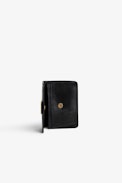 Le Cecilia Savage Wallet - Women's wallet in black leather patchwork with a gold-tone ZV clasp