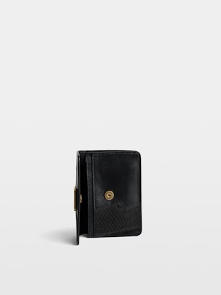 Wallet Le Cecilia - Leather patchwork wallet with a gold-tone ZV clasp.