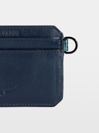 Card Holder Le Cecilia Pass Embossed - Embossed crocodile-effect leather card holder with C buckle.