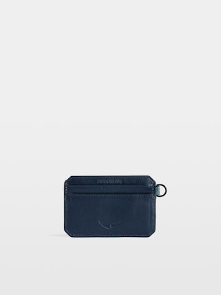 Card Holder Le Cecilia Pass Embossed - Embossed crocodile-effect leather card holder with C buckle.