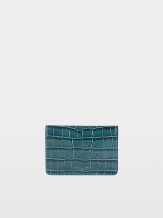 Wallet Le Cecilia Embossed - - Croc-embossed leather wallet with flap