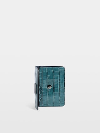 Wallet Le Cecilia Embossed - - Croc-embossed leather wallet with flap
