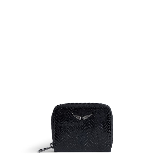 Porte-monnaie Mini Zv Glossy Wild Embossé Noir - Zadig&Voltaire - Modalova