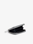 Mini ZV Infinity Patent Coin Purse - Silver glitter patent leather wallet with wings charm.