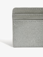 ZV Pass Infinity Patent Card Holder - Silver glitter patent leather card holder with card slots and wings charm.