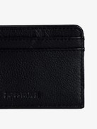 ZV Pass Dotted Swiss Card Holder - Women’s black grained leather card holder with studs and wings charm.