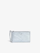 Long Eternal Metallic Coin Purse - Metallic crinkled leather coin purse.