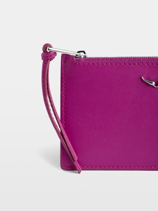 Long Wallet Eternal - Smooth leather wallet with strap and wing charm.