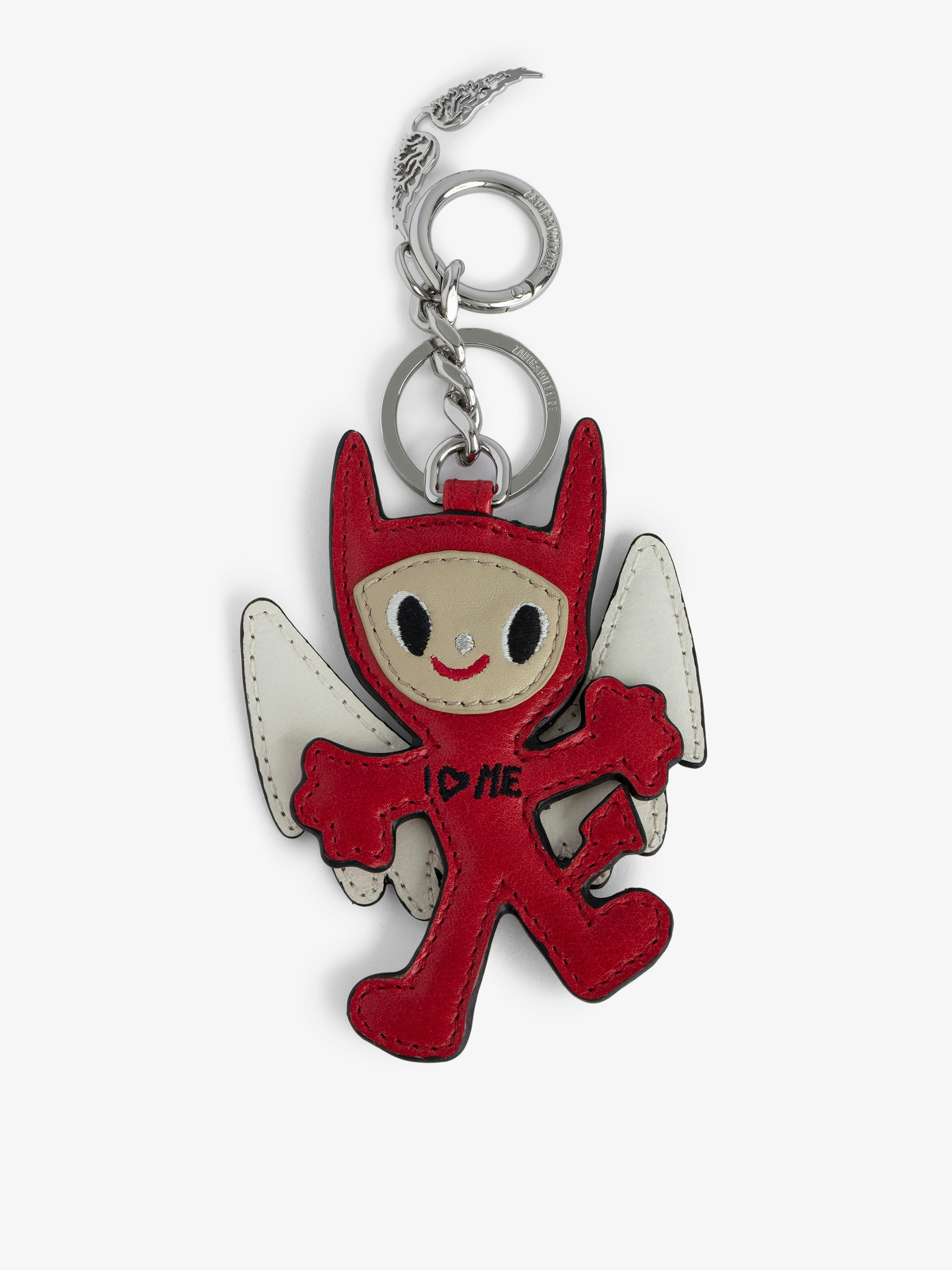 Schlüsselanhänger Happy Devil - Schlüsselanhänger Devil aus rotem Lackleder.