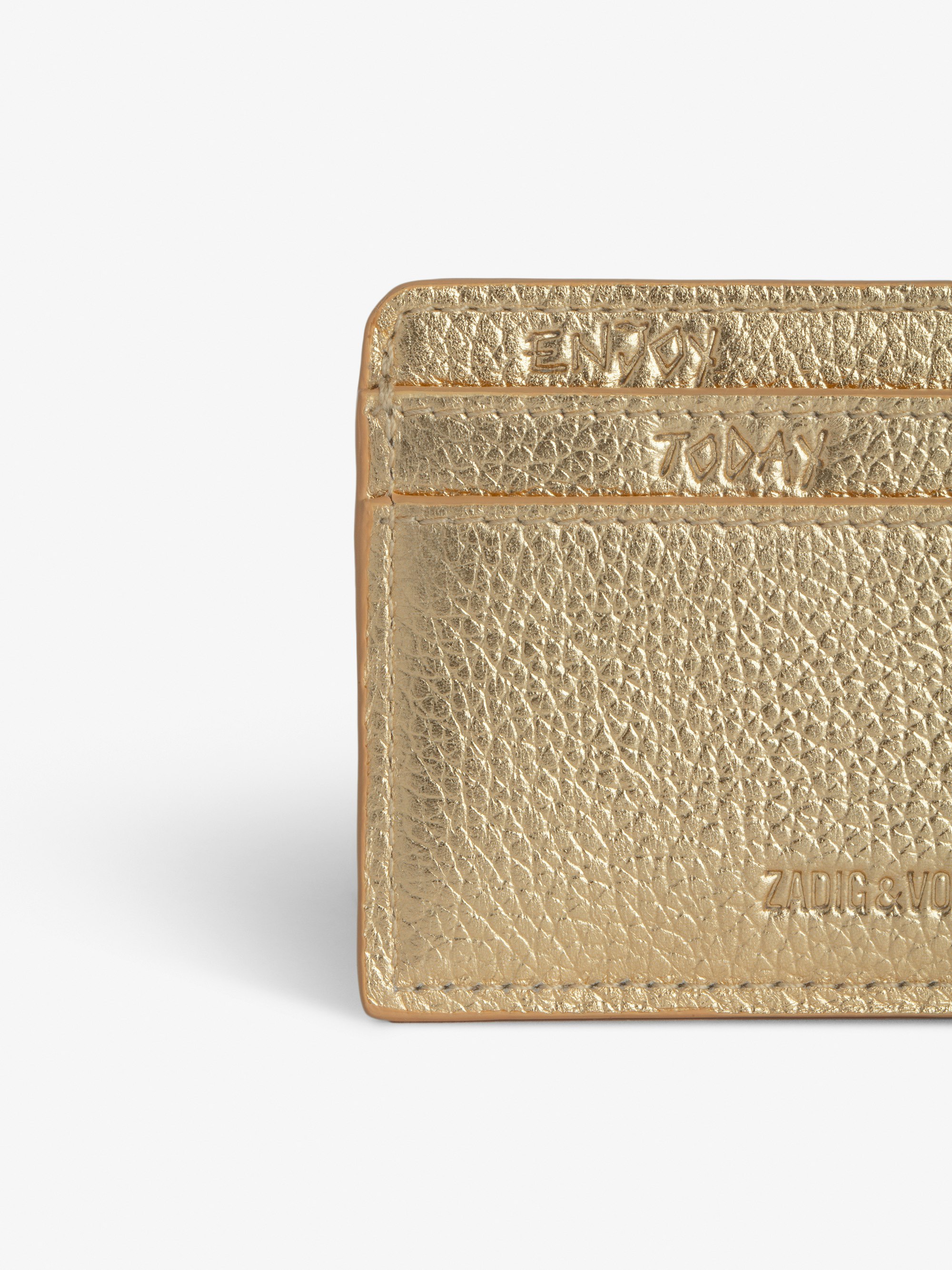 【関税 送料無料】ZADIG & VOLTAIRE モノグラム カードケース Black Vintage Leather Card Holder | Zadig&Voltaire