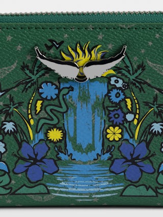 Mini ZV Monogram Wallet - Monogram-printed coated canvas wallet, Wings signature.