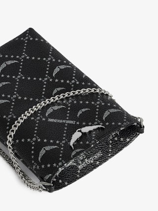 Rock Phone Pouch - Coated canvas phone case pouch with chains and signature wings.