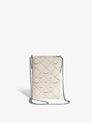 Rock Phone Pouch - Coated canvas phone case pouch with chains and signature wings.