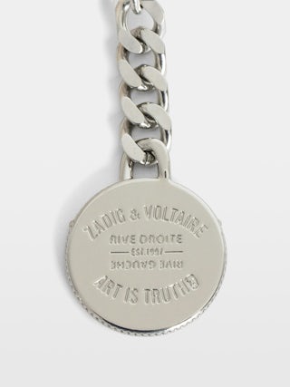 Sunny Card Holder - Card holder in vintage-effect patent leather with medallion and signature metal wings.