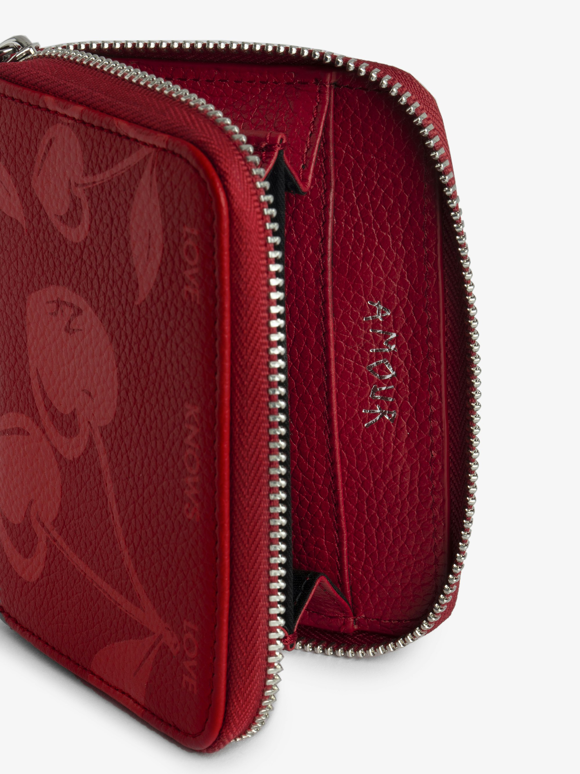 Zadig&Voltaire  レザーウォレット レッド ZADIG & VOLTAIRE Red Studded Leather Bifold Wallet | eBay