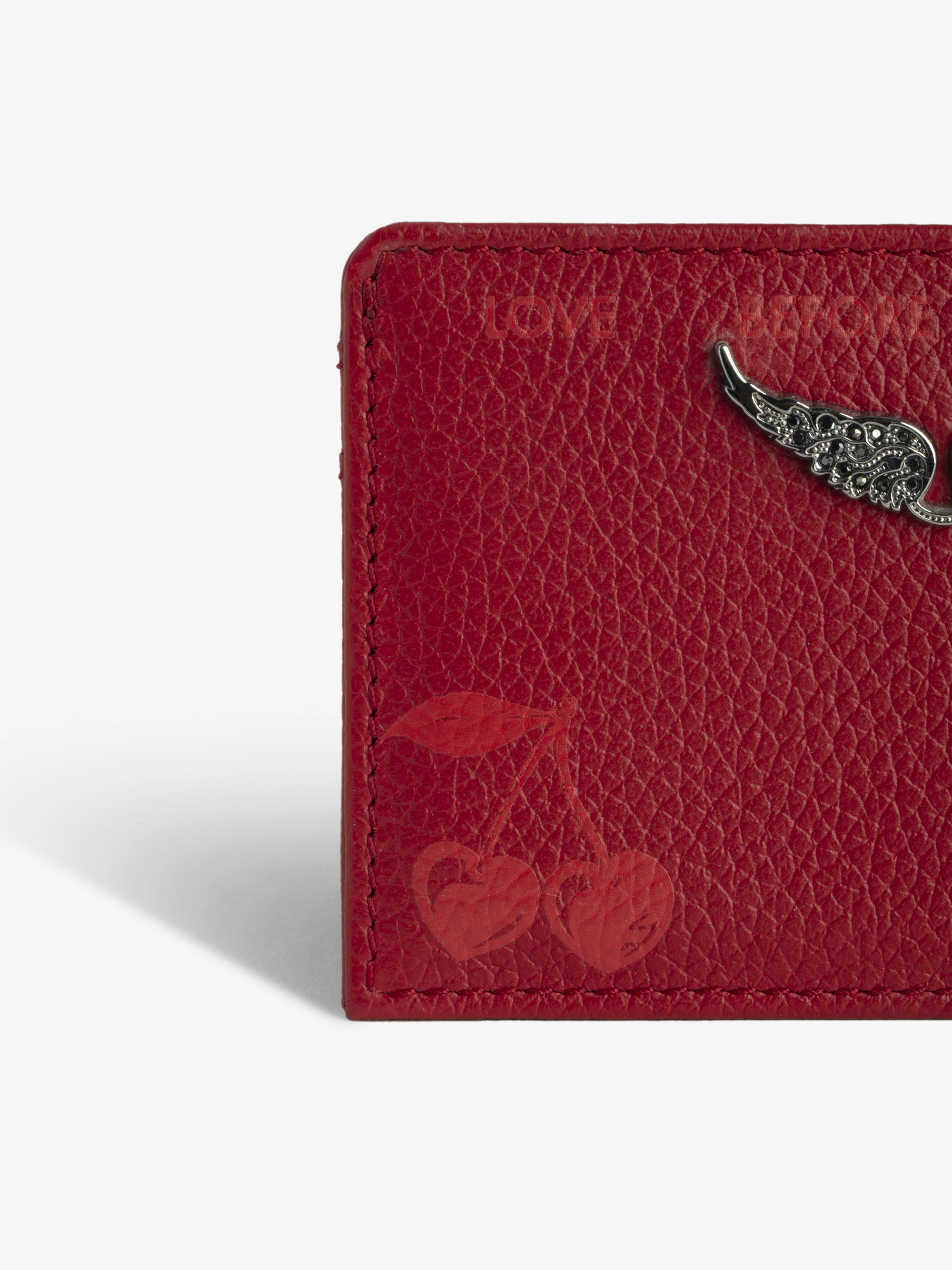 Red Grained Leather Card Holder | Zadig&Voltaire