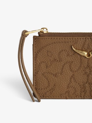 ZV Card Wallet - Western leather card holder, signature wings.