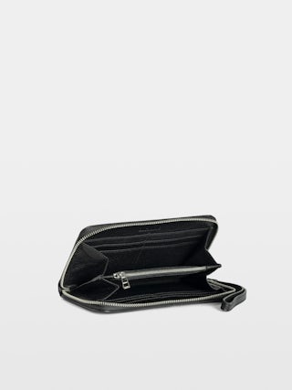 Compagnon Wallet - Grained leather wallet adorned with a wing charm.