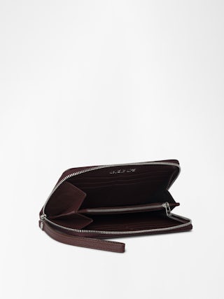 Compagnon Wallet - Grained leather wallet adorned with a wing charm.