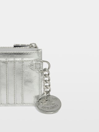 Sunny Card Cardholder Vintage Metal - Metallic leather cardholder with medallion charm and wing signatures.