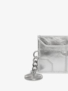 Sunny Pass Vintage Metal Card Holder - Metallic leather card holder with medallion charm and wing signatures.