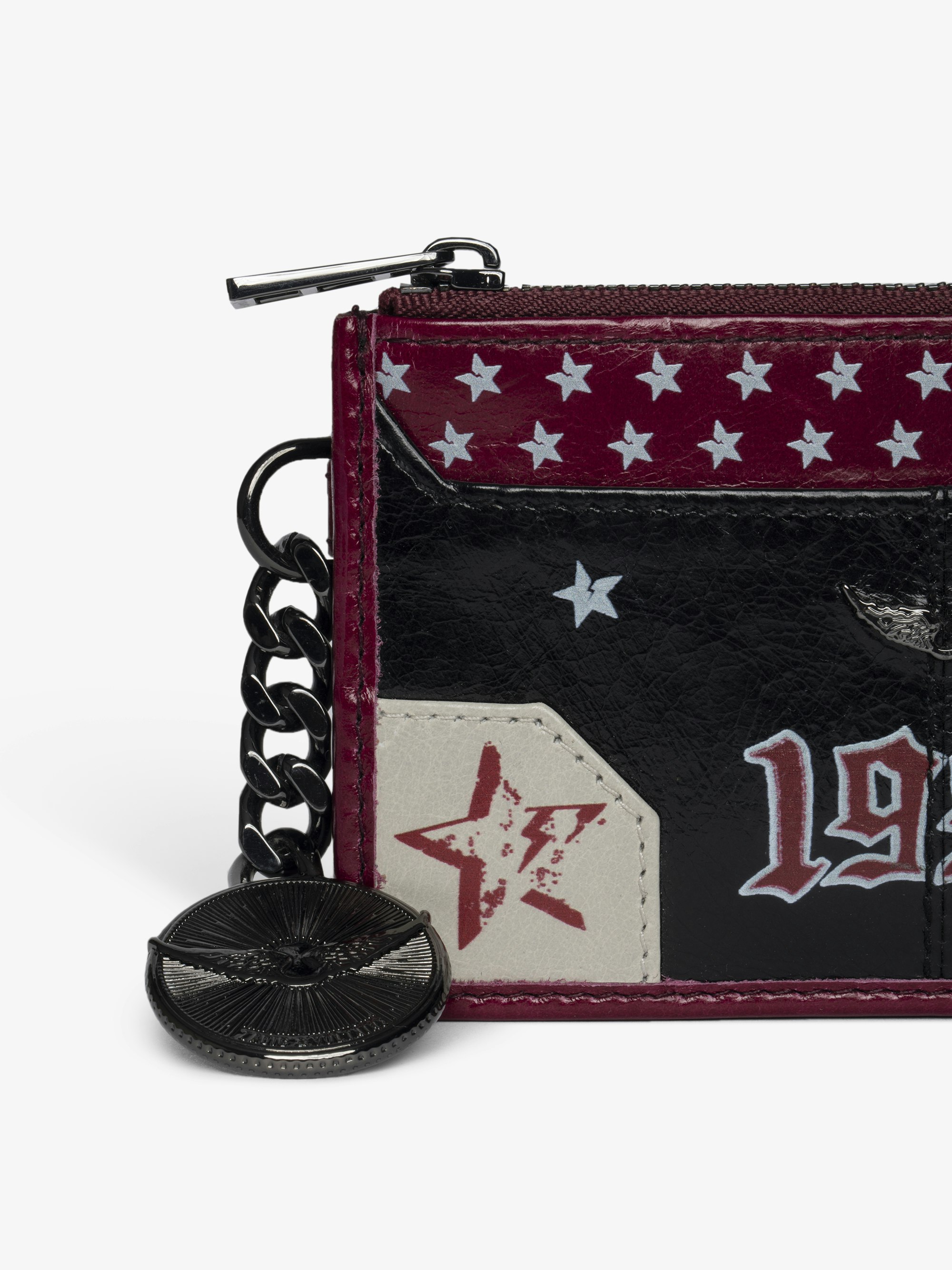 Sunny Card Punk Black Leather Card Holder | Zadig&Voltaire