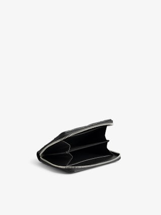 Geldbörse Mini ZV Gesteppt Monogramm - Portemonnaie aus genarbtem Leder mit charakteristischen Strass-Flügeln verziert.