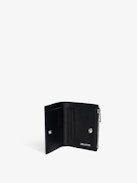 ZV Monogram Wallet - Monogram printed coated canvas wallet with flap and zipped pocket.
