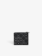ZV Monogram Wallet - Monogram printed coated canvas wallet with flap and zipped pocket.