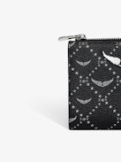 ZV Monogram Wallet - Monogram printed coated canvas wallet with flap and zipped pocket.