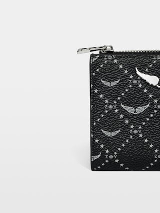 Portefeuille ZV Wallet Monogram - Portefeuille en toile enduite imprimée monogramme, rabat et poche zippée.