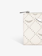 ZV Monogram Wallet - Monogram printed coated canvas wallet with flap and zipped pocket.