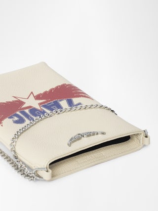 Rock Phone Pouch - Coated canvas phone case pouch with chains and signature wings.