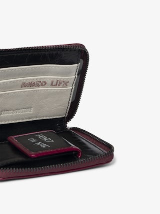 Sunny Mini Punk Wallet - Patent leather wallet with vintage-inspired effect, medallion and wing signatures.