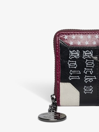 Sunny Mini Punk Wallet - Patent leather wallet with vintage-inspired effect, medallion and wing signatures.