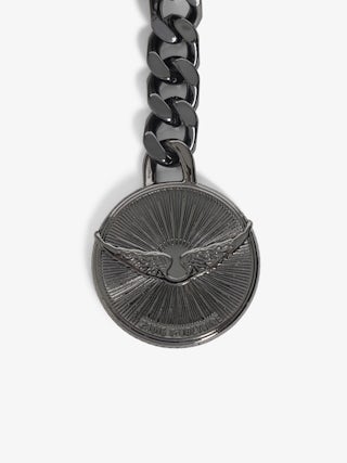 Sunny Mini Punk Wallet - Patent leather wallet with vintage-inspired effect, medallion and wing signatures.