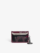 Sunny Pass Punk Kartenhalter - Kartenhalter aus Lackleder mit Vintage-inspiriertem Effekt, mit Medaillon-Charm und Flügel-Signaturen.