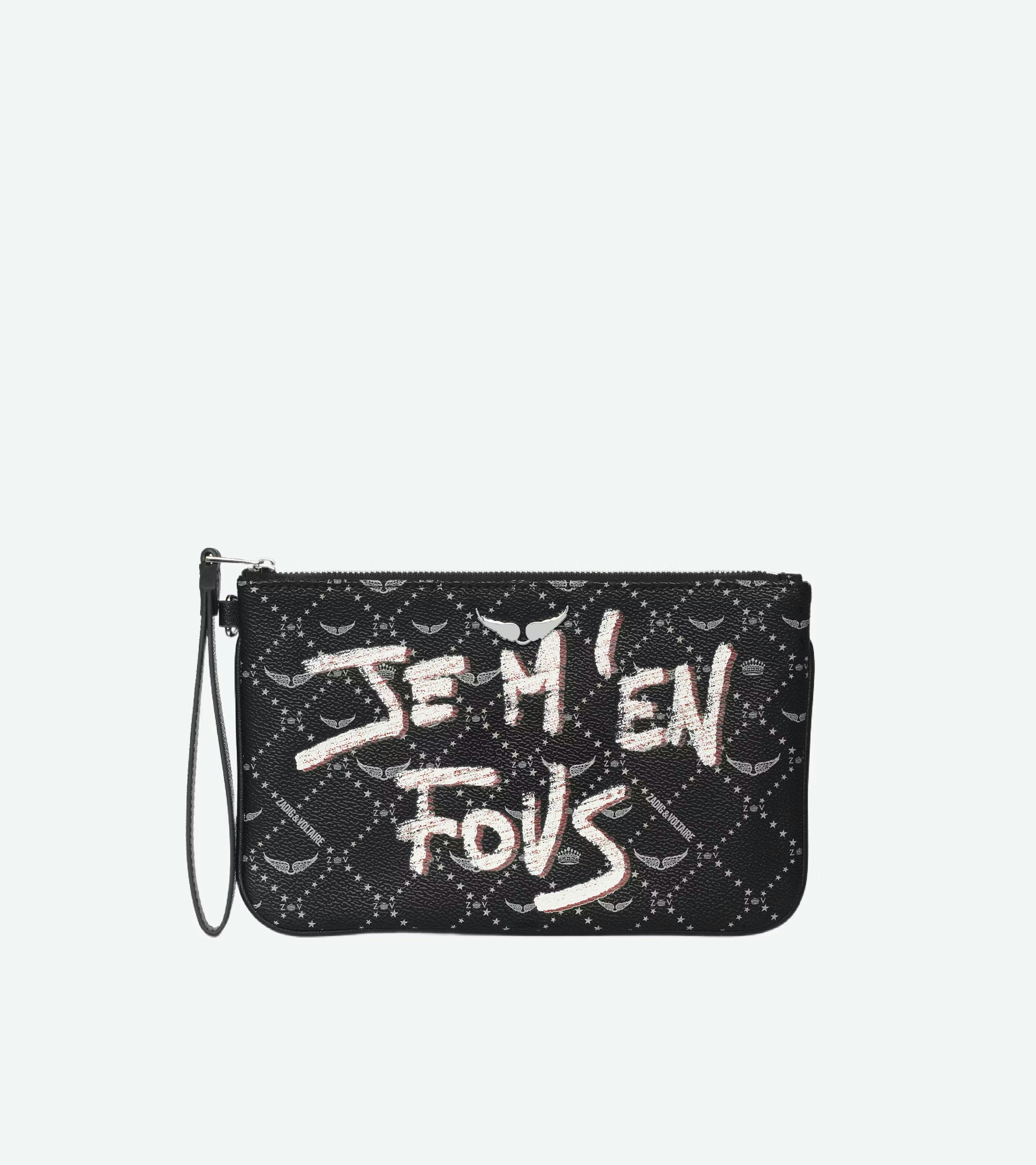 Z Monogram Tag Pouch - Monogram canvas clutch adorned with signature wings tag.